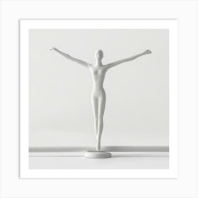 Woman Standing On A Platform Art Print