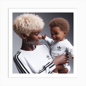 Adidas Woman Holding Baby Art Print