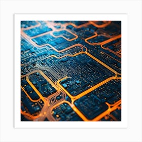 Close Up Of Electronic Circuit Board 6 Art Print