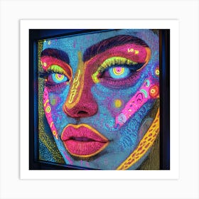 Neon Face Art Print