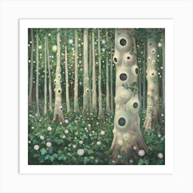 Forest Of Holes Klimt Inspired Art Print