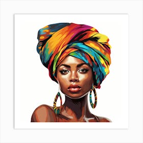 African Woman With Turban 1 Art Print