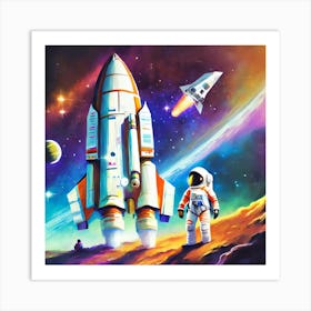 Astronaut In Space Art Print