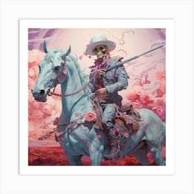 Skeleton On Horseback Art Print