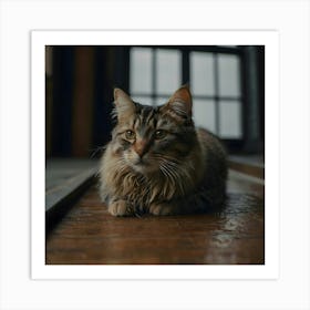 Cat On The Floor Art Print