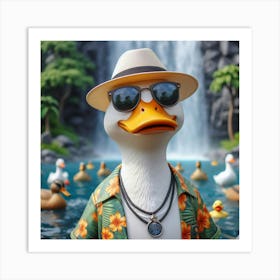 Duck In A Hat 1 Art Print