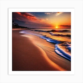 Sunset On The Beach 270 Art Print