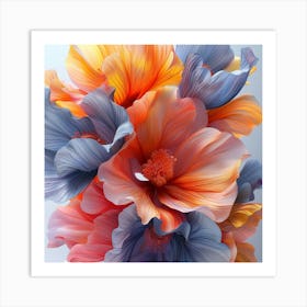 Colorful Flowers In A Vase Art Print