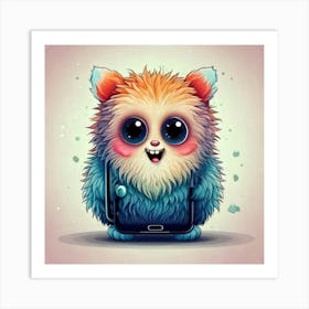 Firefly Whimsical Fluffy Smartphone Creature With A Playful Charm 22028 (2) Art Print