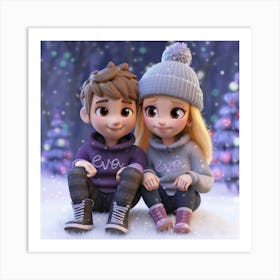 Christmas Couple Art Print