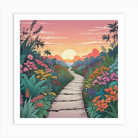 Into The Garden Ai Art Wall Art Design Illustration (18) Art Print