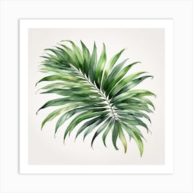 Green waves of palm leaf 5 Art Print