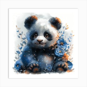 Lena1987 Cute Newborn Panda In Flowers Blue White Grey Colour 1eec5a77 3a98 40a1 8b32 F3d250929df1 0 Art Print