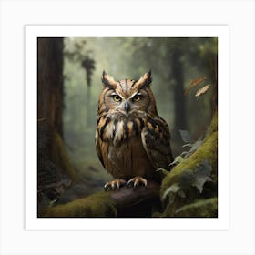 Owl In The Forest Art Print