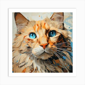 Cat With Blue Eyes 2 Art Print