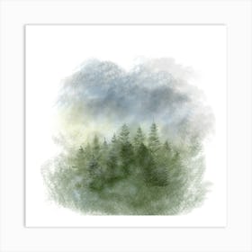 Misty Forest Art Print