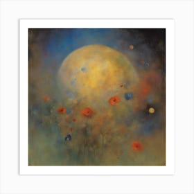 'The Moon With Poppies' Art Print