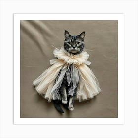 Cat In A Dress Art Print