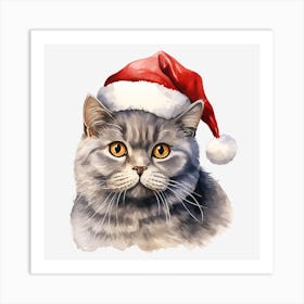 Santa Cat 7 Art Print