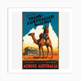 Travel By Trans Australian Railway Across Australia Art Print