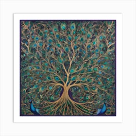 Peacock Tree Art Print