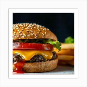 Melty Goodness: The Cheeseburger Dream Come True Art Print