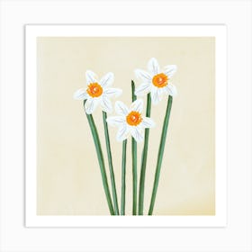 White Daffodils Art Print