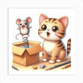 Cat And Mouse 2 Art Print