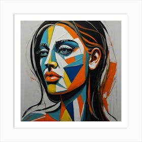 Hand Painted Abstract Picasso Art Female Art Print