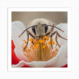 Bee On A Flower 1 Art Print