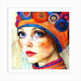 Belle Fille - Colorful Girl Art Print