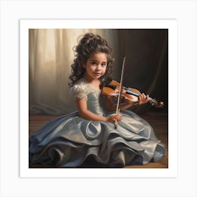 Little Girl Playing Violin 3 Art Print