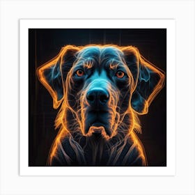 Neon Dog Art Print