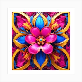 Bright Abstract Flower Art Print