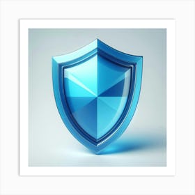 Blue Security Shield 1 Art Print