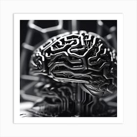 Brain On A Circuit Board 50 Art Print