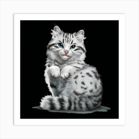 Cat With Blue Eyes 4 Art Print