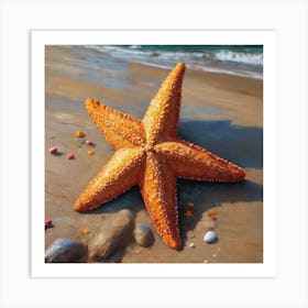 Starfish On The Beach 1 Art Print