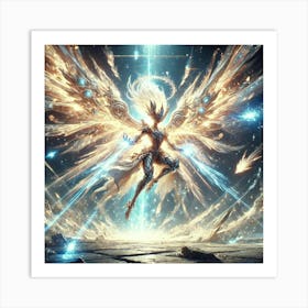 Celestial Seraph Radiant Charge Art Print