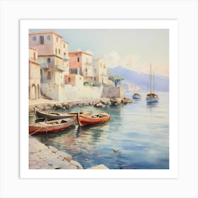 AI Monet's Radiance: Coastal Impressionism" 1 Art Print