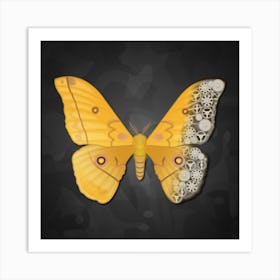 Mechanical Butterfly The Nudaurelia Dione On A Black Background Art Print