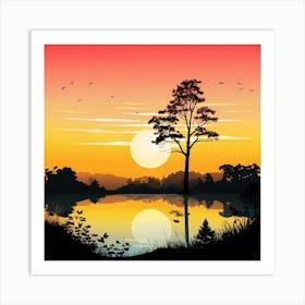 Sunset Landscape Art Print