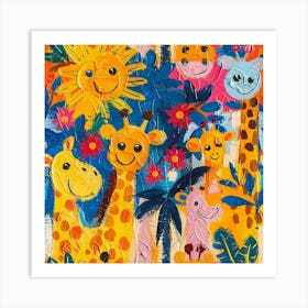 Giraffes In The Jungle Art Print