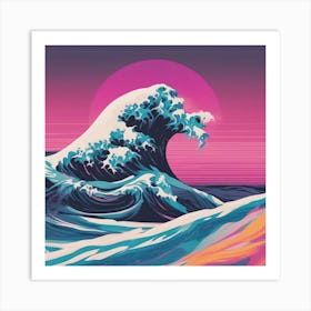 Minimalism Masterpiece, Trace In The Waves To Infinity + Fine Layered Texture + Complementary Cmyk C (21) Art Print