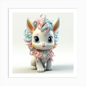 Unicorn 3d Model Art Print