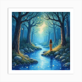 Girl In The Forest 1 Art Print