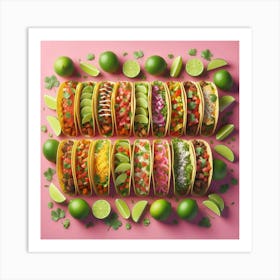 Tacos On Pink Background Art Print