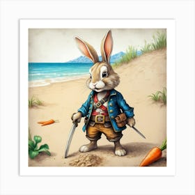 Pirate Bunny 7 Art Print