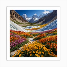 Flowers In The Mountains Art Print