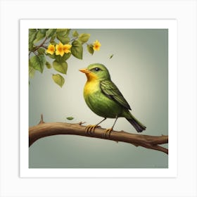 Bird On A Branch Art Print